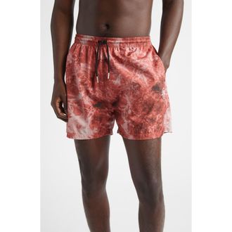 Stockholm Surfboard Club Ingo Swim Trunks in Acid Red at Nordstrom, Size X-Large