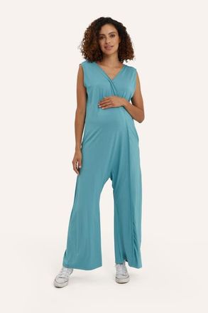 Nom Maternity Everyday Maternity & Nursing Jumpsuit in Sea Blue at Nordstrom, Size X-Large