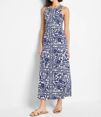 Nic+Zoe Floret Blues Knit Dress In Indigo Multi
