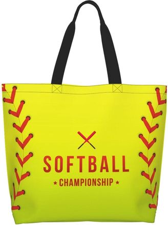 Generic Softball Grocery Bag Waterproof Carry Bag Reusable Tote Bags For Casual Daily Use Picnic