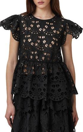 AllSaints Meadow Embroidered Top in Black at Nordstrom Rack, Size 4 Us / 8 Uk