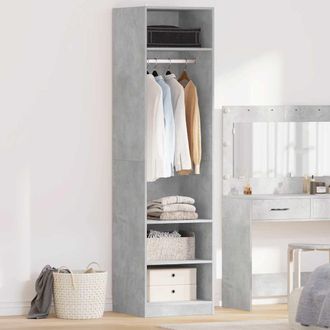 vidaXL Vidaxl - Armario De Madera Contrachapada Gris Hormig&oacute;n 50x50x200 Cm