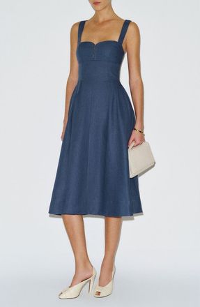 Reformation Roma Linen Sundress in Muted Navy at Nordstrom, Size 8
