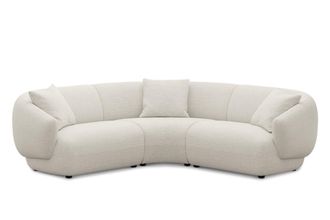Castlery Auburn Sectional Sofa Customized, Performance Classic Twill Cream, Spill Resistant, Modular for Sofas by Castlery