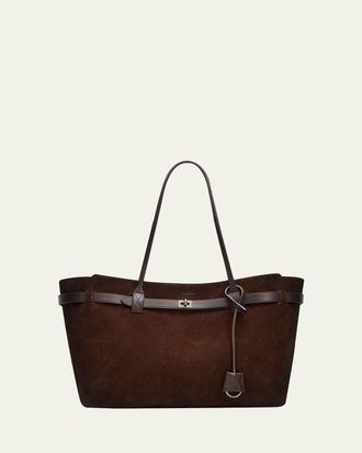 Balenciaga Bel Air Large Waxed Suede Tote Bag