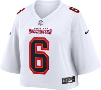 Nike Baker Mayfield Tampa Bay Buccaneers Nike Womens NFL Cropped Tundra Game Jersey in White | WCJF10A8BF-3T6