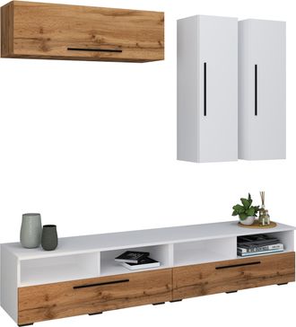 ebuy24 Muebles Tv Vcm Muro Habitable Con Suficiente Espacio De Almacenamiento Muro Montado Dimensiones 200 X An. 190 X P. 40 Cm Muebles Fernseh - Arila Xl (b