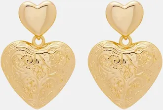 Self Portrait Engraved drop earrings