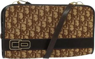 Dior Pre-owned Cross Body Bags, female, Brown, Size: ONE SIZE Pre-owned Trotter Canvas Shoulder Bag
