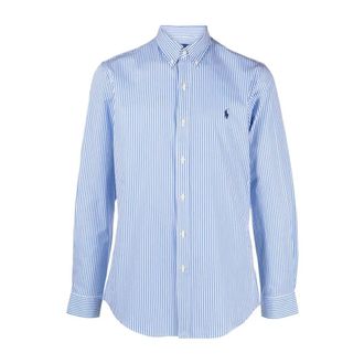 Polo Ralph Lauren Gestreept stretchpopeline overhemd - Heren - Casual Overhemden - Blauw - M - Overhemden