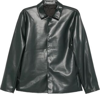 Costumein Giacca con colletto in pelle - Verde