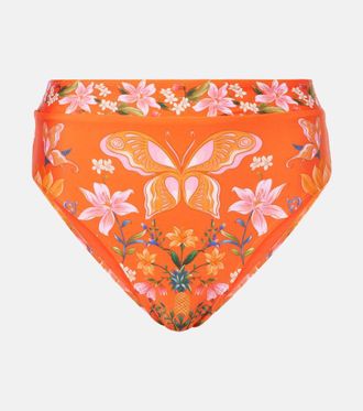 Farm Rio Printed high-rise bikini bottoms
