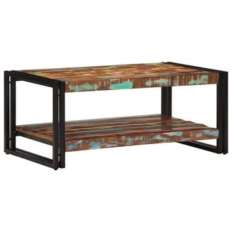 Berkfield Home Coffee Table Multicolour 90x50x38 cm Solid Wood Reclaimed | Size: 90 x 50 x 38 cm