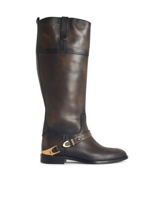 Golden Goose Charlie Dark Brown Lear Boots