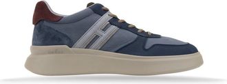 Hogan Leren Vetersneakers - Heren - Sneakers - Blauw - 40 EU - Su&egrave;de - Schoenen