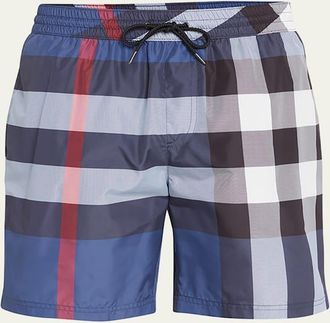 Burberry Mens Guildes Signature Check Swim Trunks