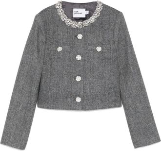 Self Portrait Cropped jack - Grijs