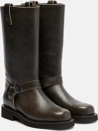 Brunello Cucinelli Monili leather knee-high boots