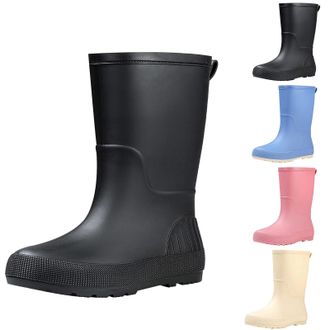 Generic Unisex Tall Wellington Boots Size 4.5 Mens Women Lightweight Garden Boots Knee Length Wellingtons Outdoor Snow Rain High Wellington Boot Waterproof Wi