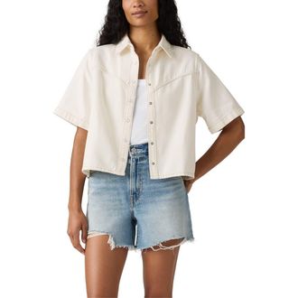Levi's Logan Short Sleeve Denim Snap-Up Shirt in Truth Slip at Nordstrom, Size X-Small