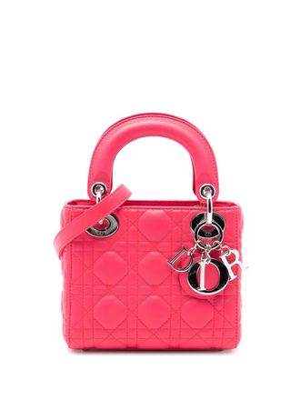 Dior 2014 Mini Lambskin Cannage Lady Dior satchel - women - Lambskin - One Size - Pink