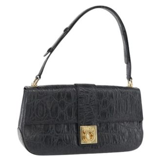 Ferragamo Pre-owned Shoulder Bags, female, Black, Size: ONE SIZE Pre-owned Shoulder Bag