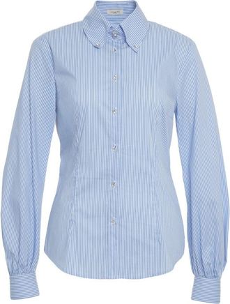 Himon's Fitted Striped Blouse With Collar