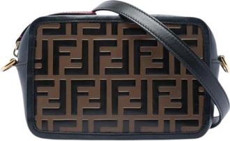 Fendi Pre-owned Embossed Leather Crossbody Bag - Dames - Vintage Schoudertas - Bruin - ONE Size - Leer - Vintage