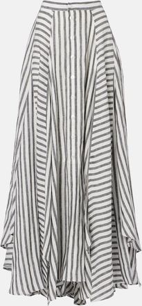 Ralph Lauren Collection Falda larga Shamus de lino a rayas