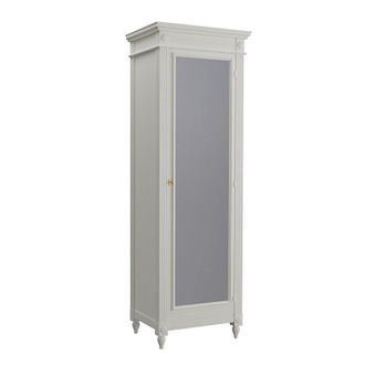 Ballard Designs Casa Florentina Brandisi Mirrored Door Cabinet - Saturated Snow White - Ballard Designs
