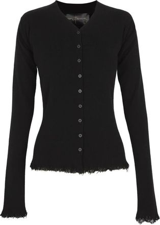 Cortana Zwarte wollen en kasjmier cardigan - Dames - Vesten - Zwart - S - Wol - Truien & Vesten