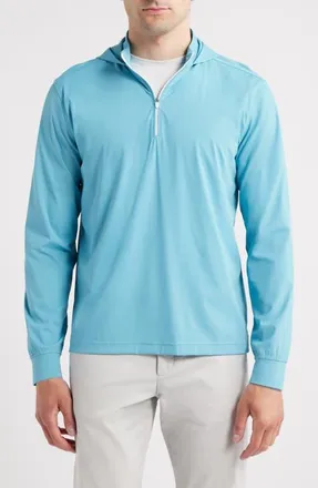 Johnnie-O Robby Performance Quarter Zip Hoodie in Haze at Nordstrom, Size Xx-Large