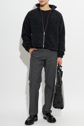 Jil Sander Wool Pleat-front Trousers, Mens, Grey