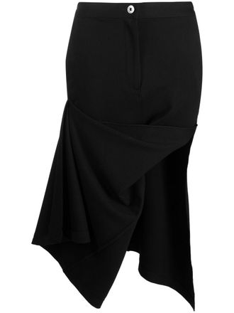 J.W.Anderson ASYMMETRIC DRAPED SKIRT - Nero