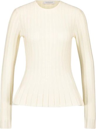 Gabriela Hearst Luxe Wol-Kasjmier Trui - Dames - Ronde hals truien - Beige - S - Wol - Truien & Vesten
