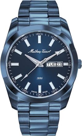 Mathey-Tissot Mathey-Tissot Mens Mathy I Day-Date Blue Dial Watch