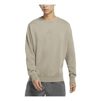 Nike Nsw French Terry Logo Printing Round Neck Pullover Long Sleeves Moon Lime DD4665-087