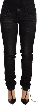 Acht Womens Skinny Jeans Casual Style - Black Cotton - Size 29 (Waist)