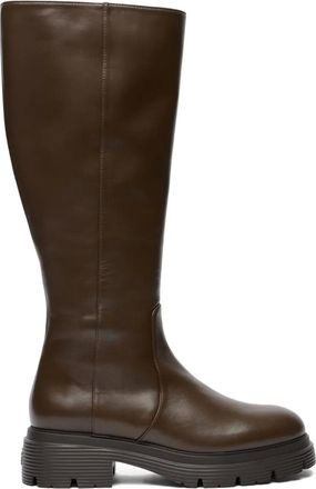 Stuart Weitzman Hudson knee-high boots - women - Calf Leather/Leather/Rubber - 35,5 - Brown