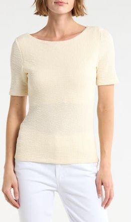 Daniel Rainn Boat Neck Knit T-Shirt in White Smoke at Nordstrom Rack, Size X-Large