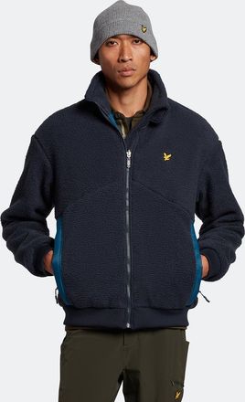 Lyle & Scott Mens Reversible Recycled Shearling Jacket - Navy - Size Medium