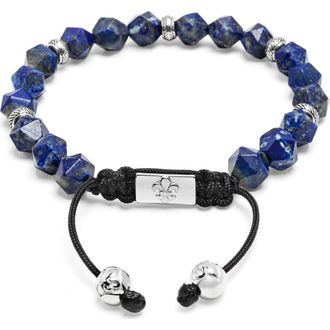 Nialaya Sterling Silver Beaded Bracelet in Blue at Nordstrom, Size Medium