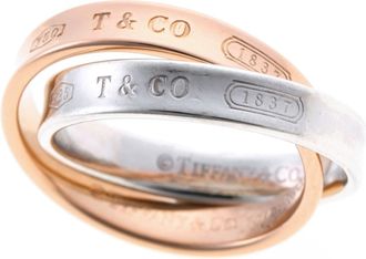 Tiffany & Co. Silver Pink Gold Pink Gold (18K) Sterling Silver 925 Band Ring (Pre-Owned)