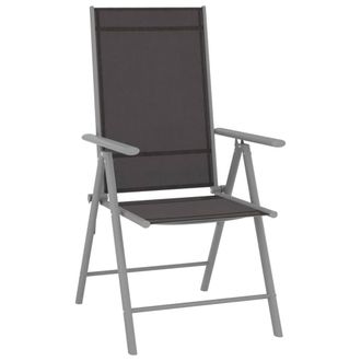 Berkfield Home Soft 7 Piece Garden Dining Set Aluminium Silver & Black