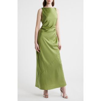 Wayf Isadora Open Cowl Back Cocktail Dress in Olive at Nordstrom, Size X-Small Regular