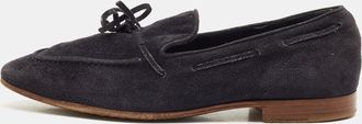 Tod's Tods Navy Blue Suede Penny Penny Loafers