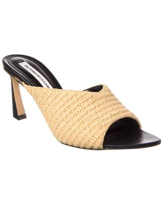 Victoria Beckham Raffia & Leather Sandal