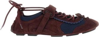 Shushu/Tong Ballerina met strik van leer - Dames - Sneakers - Bruin - 38 EU - Leer - Schoenen