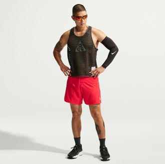 Nike Mens Nike ACG Second Sunrise Dri-FIT ADV 5 Brief-Lined Shorts in Red | IO9675-696