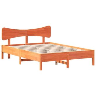 Berkfield Home Bed Frame without Mattress Wax Brown 120x200 cm Solid Wood Pine | Size: Small Double